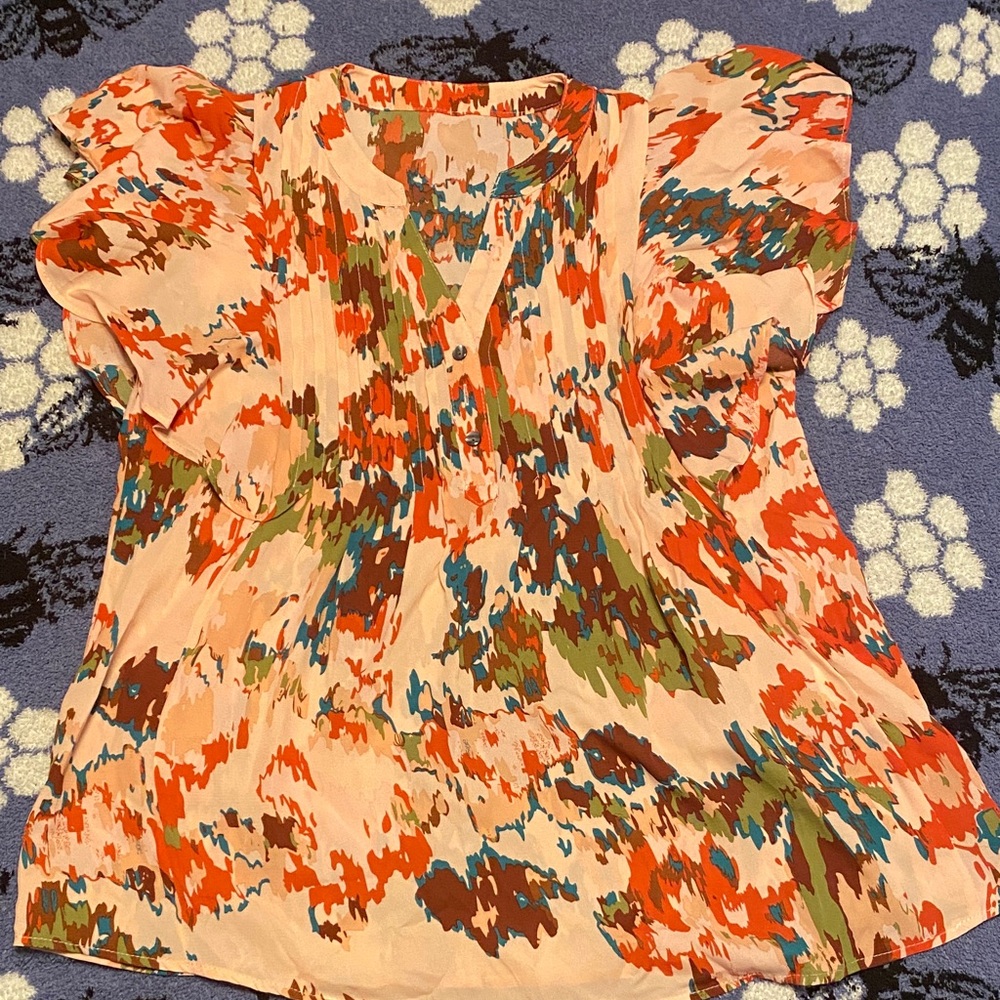 Multicolor Abstract Print Women's Top